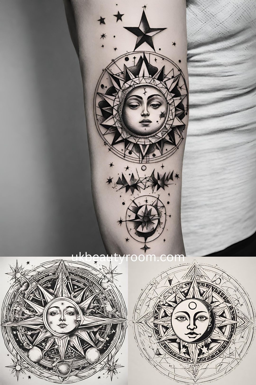 celestial geometric tattoo