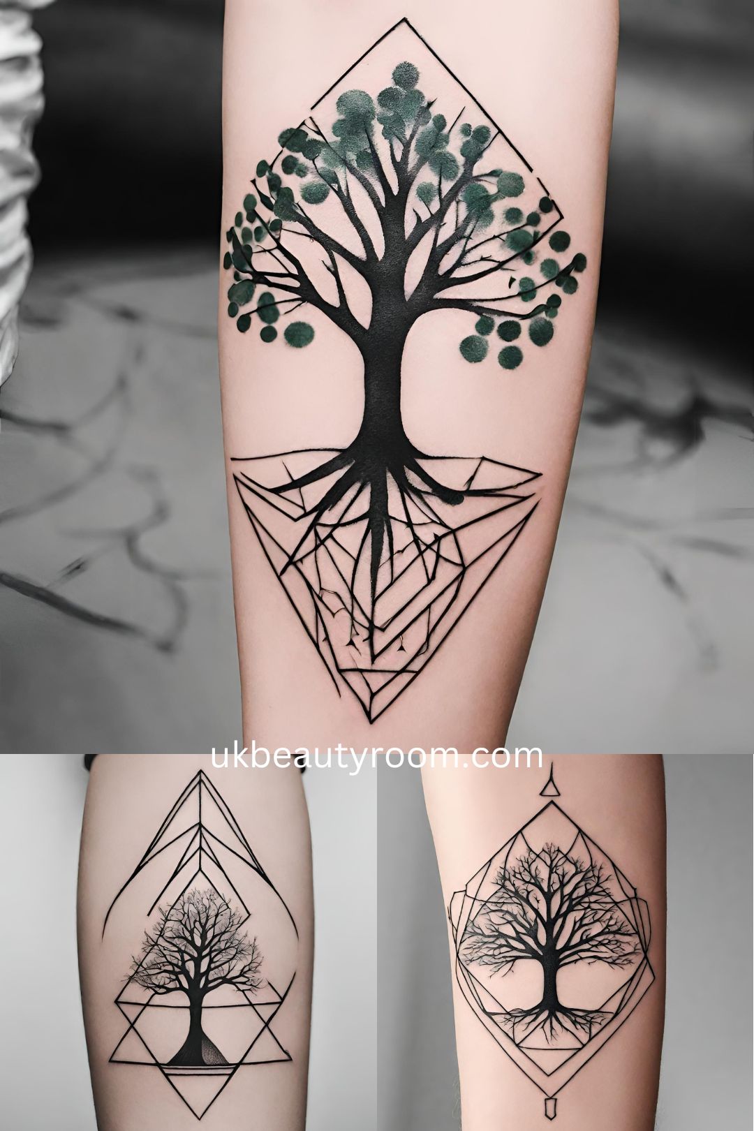 geometric tattoo designs with a tree