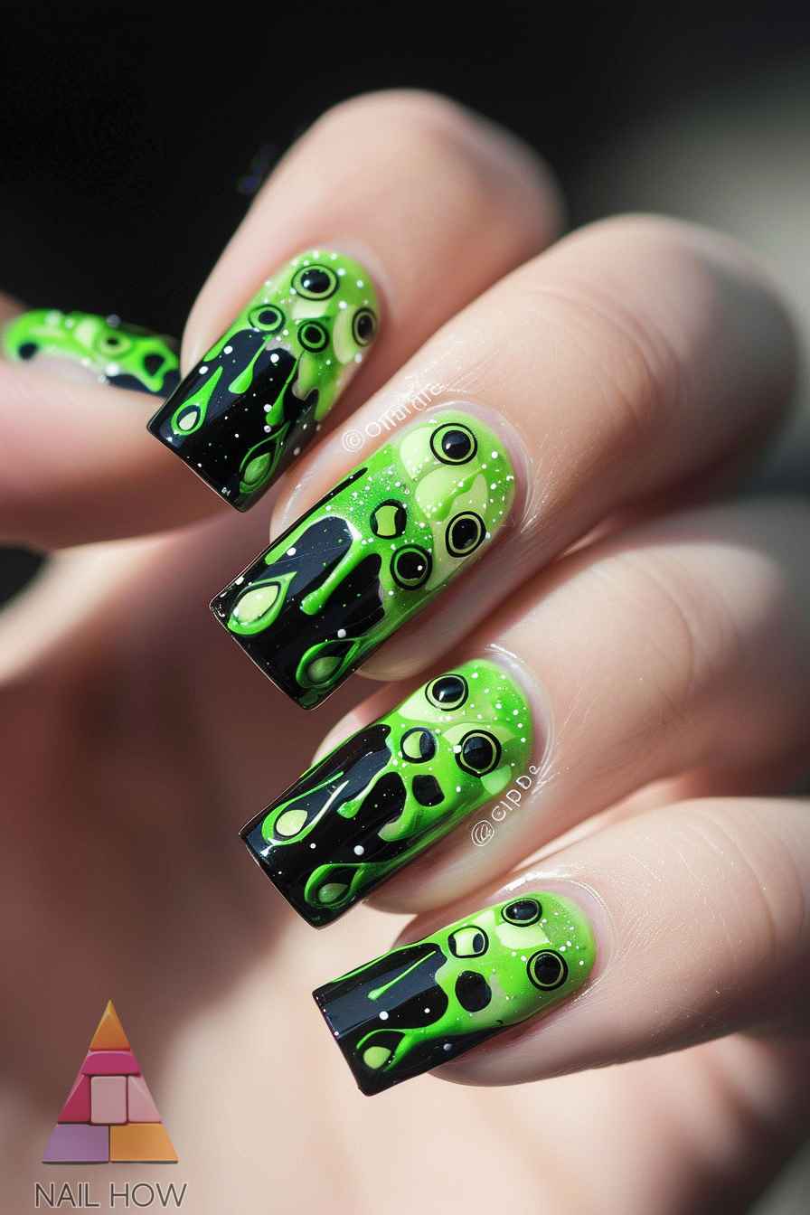 green nail design 1 https://nailhow.com/green-nail-designs/