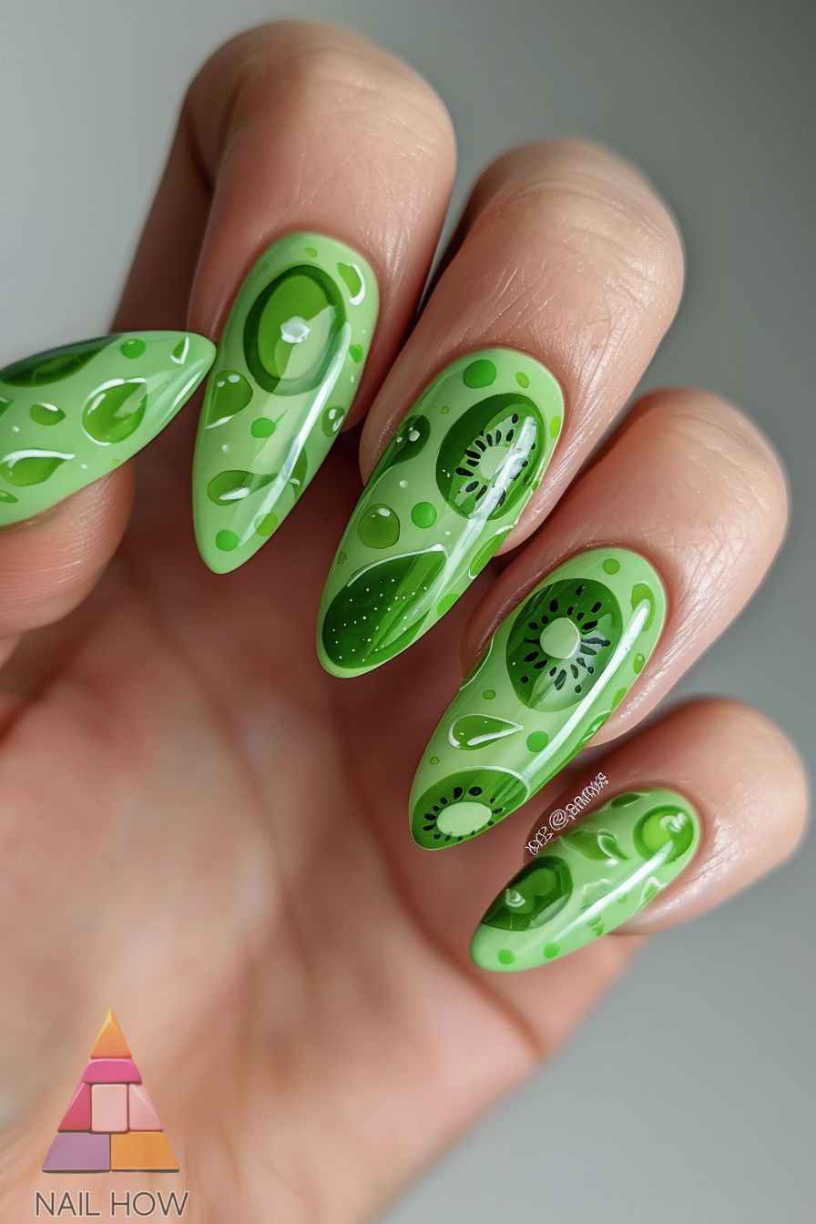 green nail design 17 https://nailhow.com/green-nail-designs/