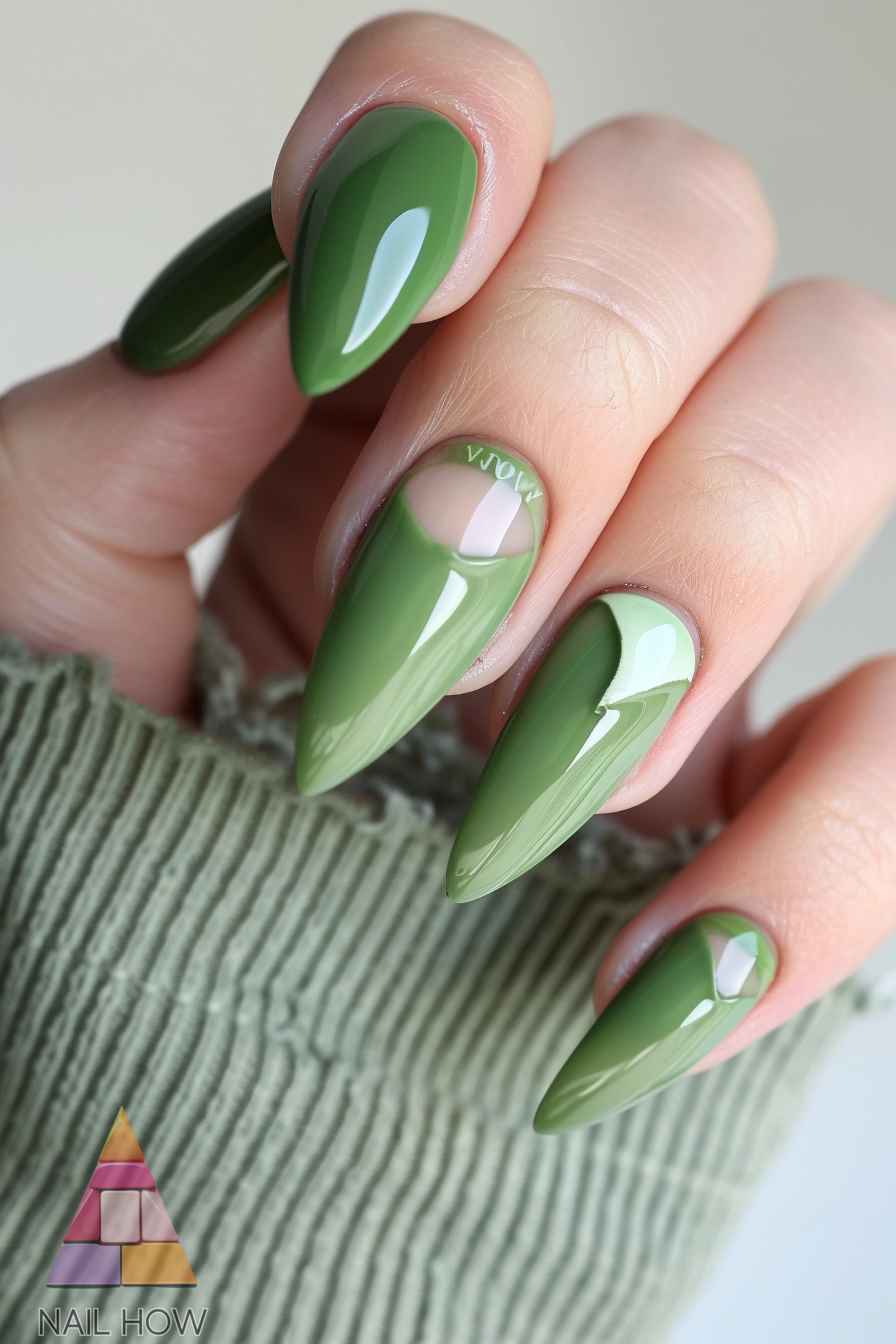 green nail design 19 https://nailhow.com/green-nail-designs/