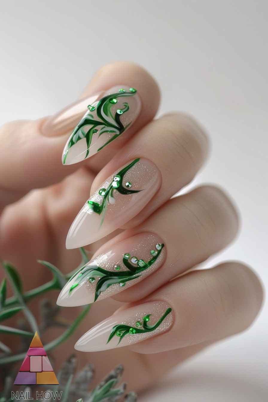 green nail design 22 https://nailhow.com/green-nail-designs/