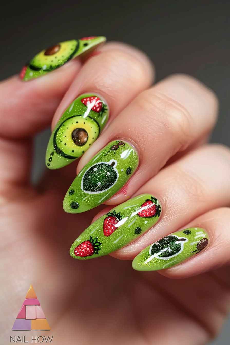 green nail design 5 https://nailhow.com/green-nail-designs/