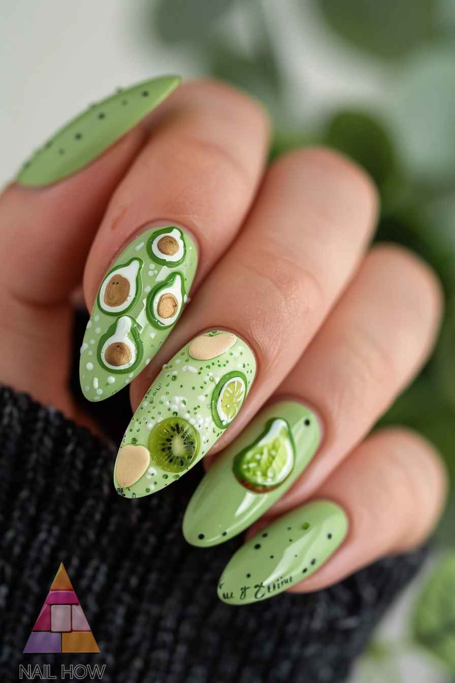 green nail design 6 https://nailhow.com/green-nail-designs/