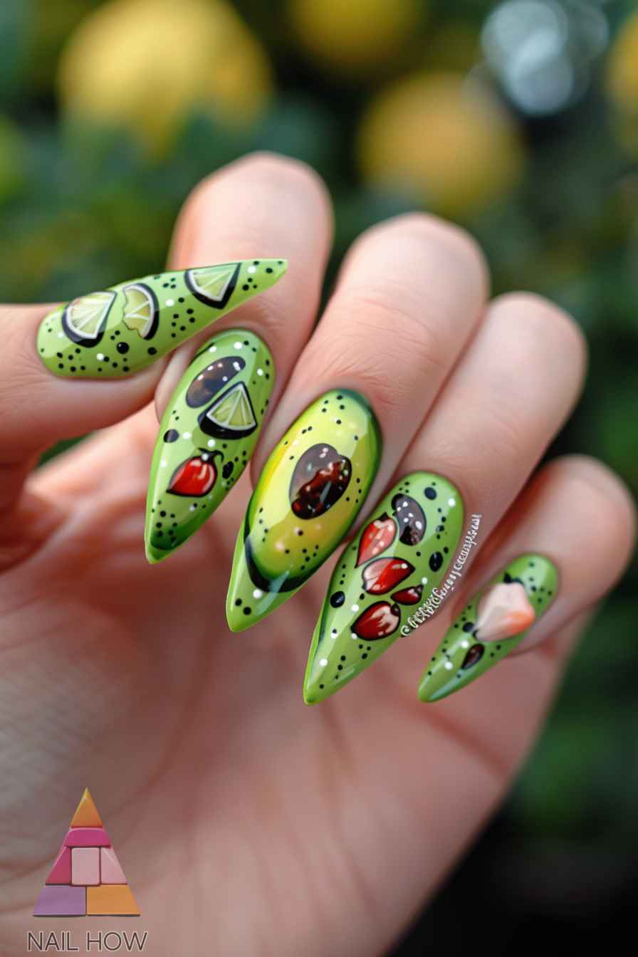 green nail design 8 https://nailhow.com/green-nail-designs/