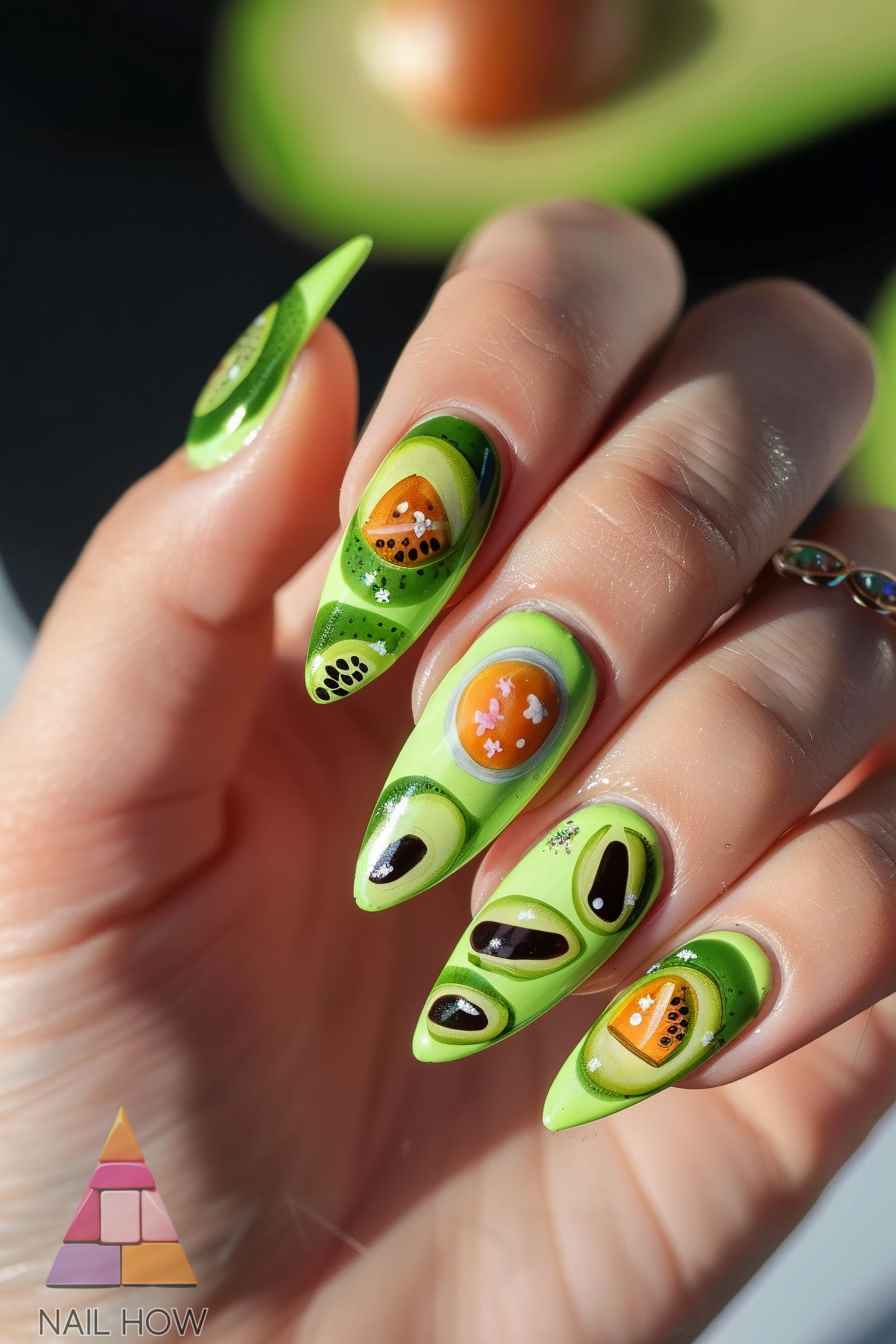 green nail design 9 https://nailhow.com/green-nail-designs/