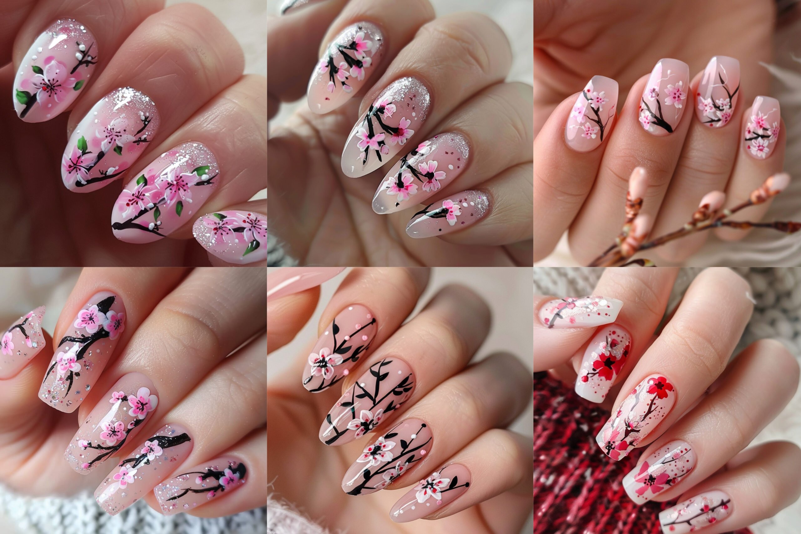 25 Beautiful Cherry Blossom Nail Designs