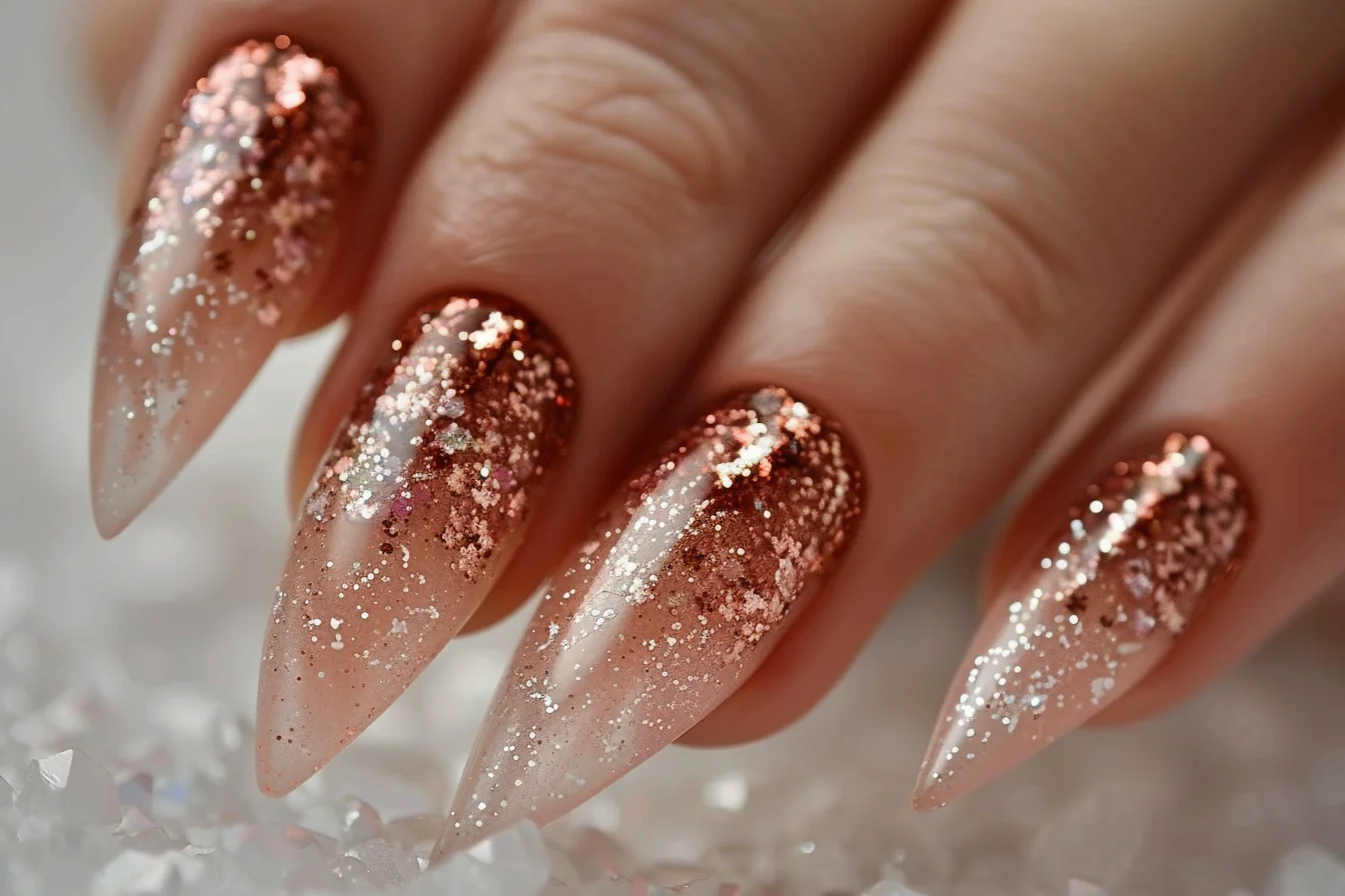 24 Pretty Rose Gold Nail Designs That Sparkle And Shine