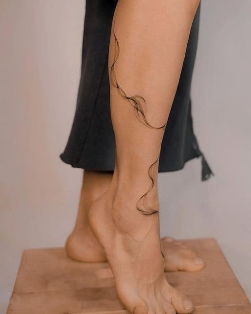 Abstract Woman Leg Tattoos 3