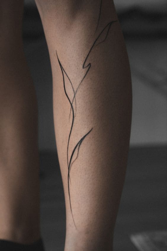 Abstract Woman Leg Tattoos 5