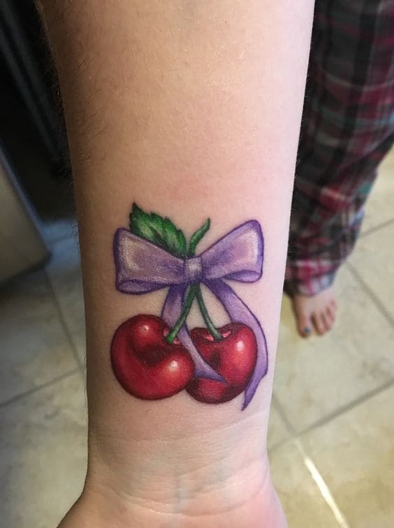 Cherry Bow Tattoo Designs 4