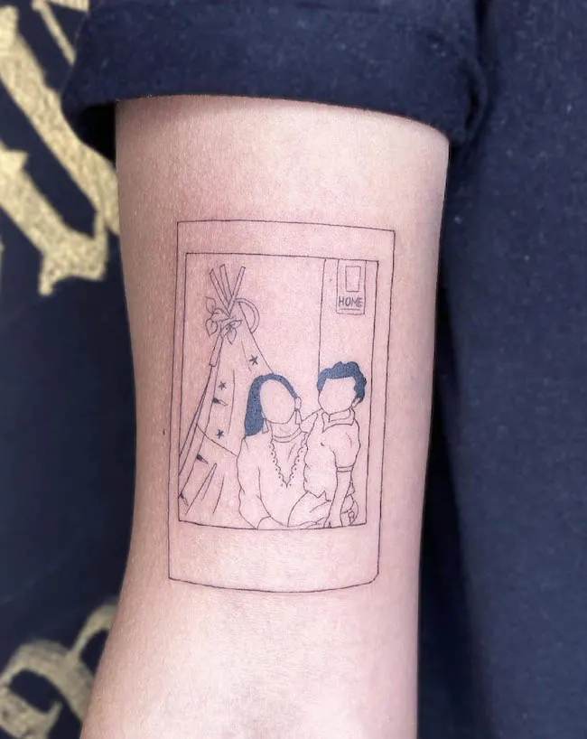 Family photo tattoo by @artttisla