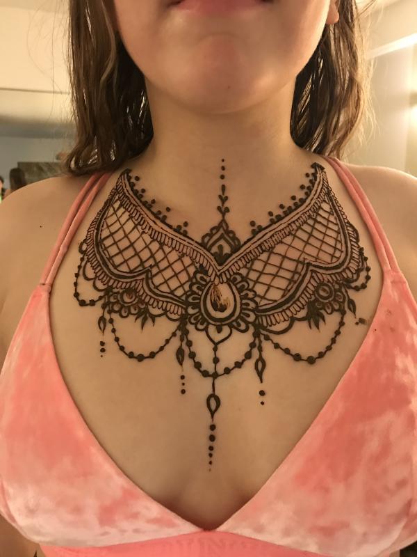 Henna necklace tattoo for women