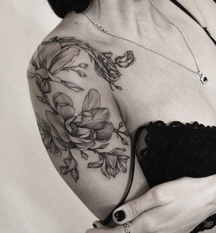 Magnolia Tattoo by veresknastasia_art