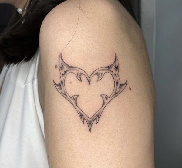 cyber sigilism heart tattoo