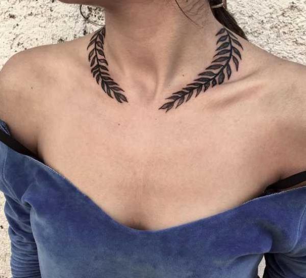 fern necklace tattoo