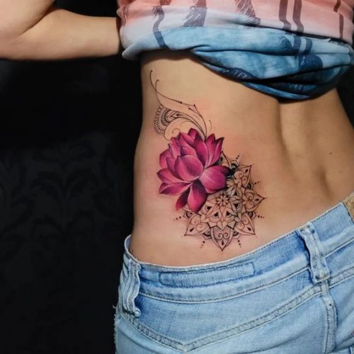 23 Vibrant Color Flower Tattoo Ideas