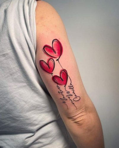 18 Three Hearts Tattoo Ideas for 2024