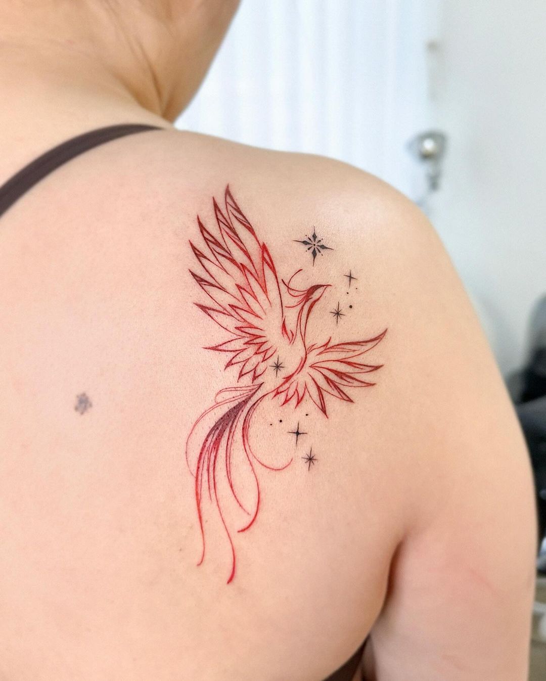 Simple Phoenix Shoulder Tattoo