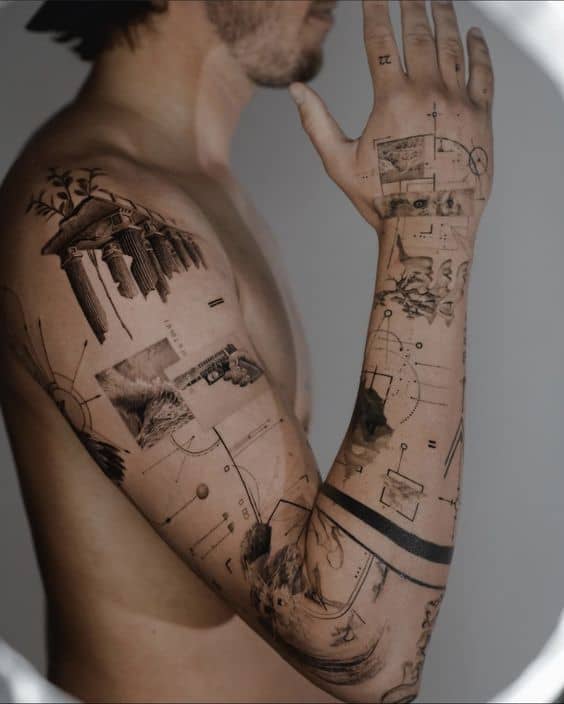 50 Patchwork Tattoos to Make You Start a Sleeve