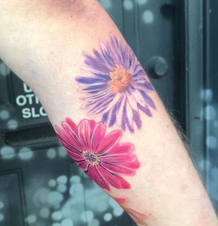 watercolor daisy tattoo design