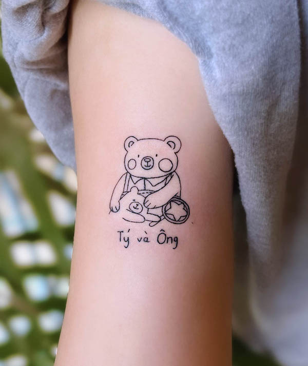 Bear family tattoo by @tatu_tattoo