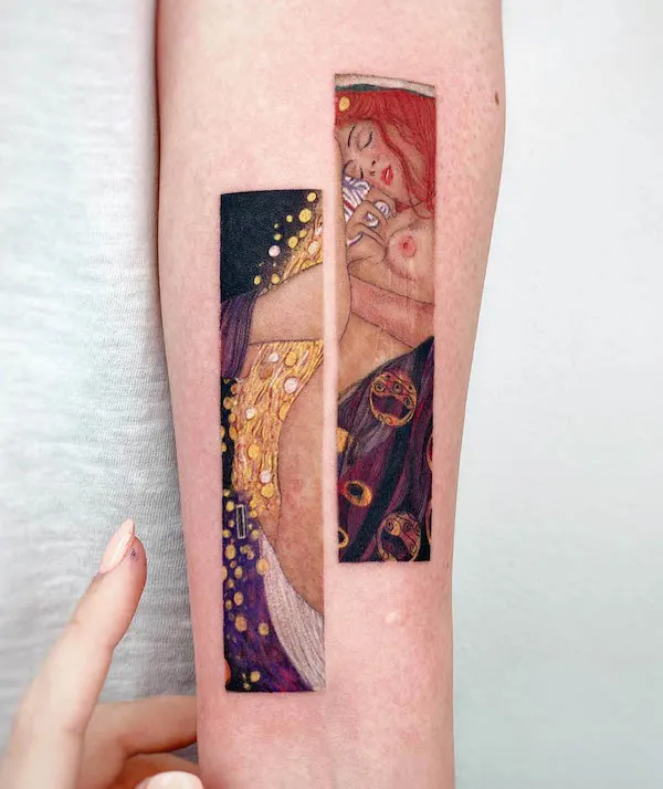 Klimt Danae tattoo by @lafragile_