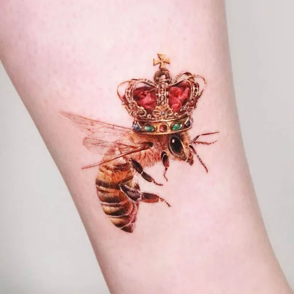 Queen bee tattoo for women by @studio_jaw