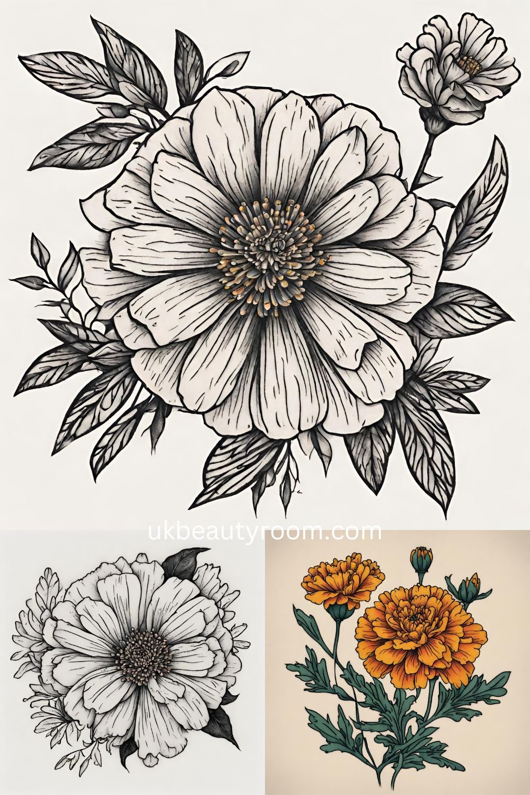 October: Marigold - flower tattoo ideas