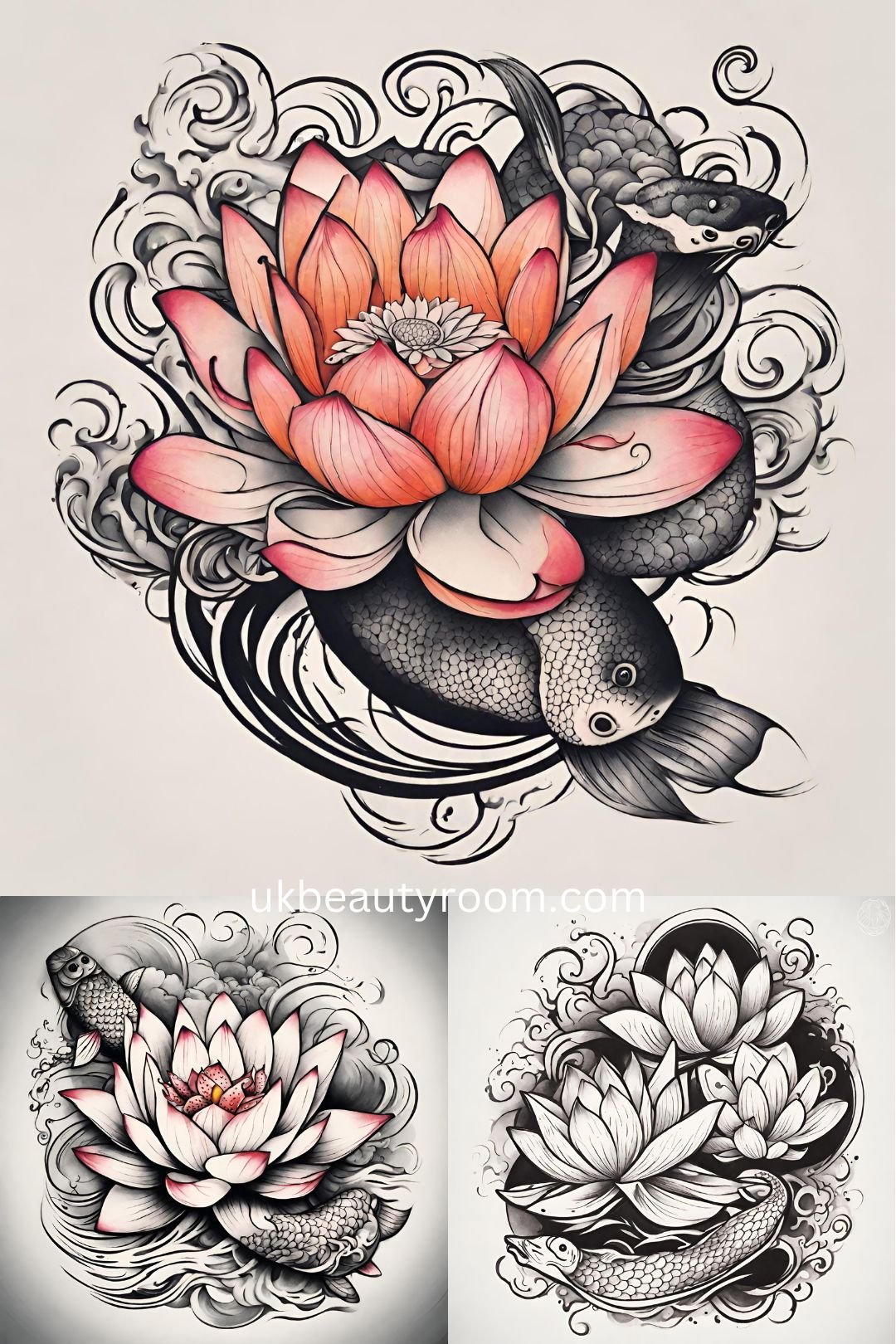 Lotus and Koi Fish