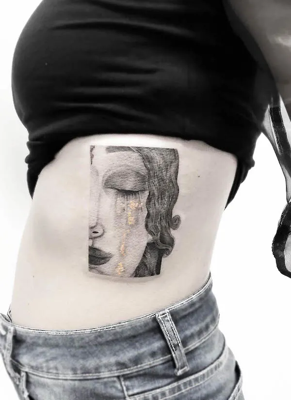 Gustav Klimt Golden Tears tattoo by @nicocatucci